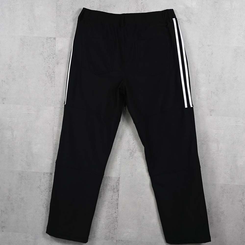 JOHNSON LINE HEATWIDE TUCK PT / 裏起毛 ハイブリットジャージー セミワイド ラインパンツ (ブラック/ホワイト) (10月下旬入荷予定) ※オーダー締切:9月7日(月)17時