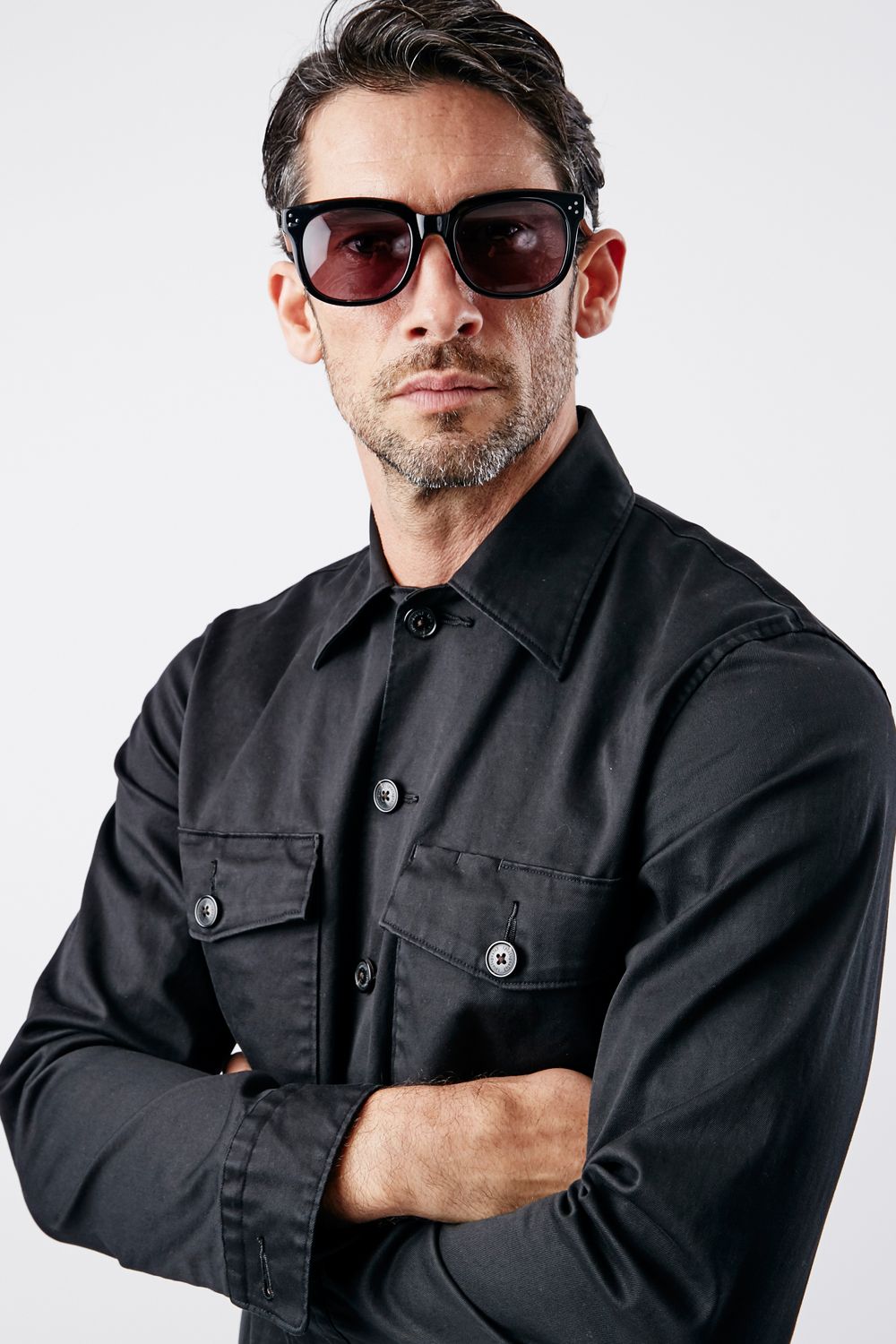 【BLACK MILITARY Vol.11】 UTILITY L/S SHIRTS-BLACK (8月末頃入荷予定 )※オーダー締切7/28(水)11:59迄