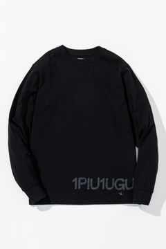 【26SS】 HAND-EMBROIDERED LOGO LONG T-SHIRT / ブランドロゴ 刺繍風プリント ロングスリーブTシャツ (ブラック) (1月中旬入荷予定)