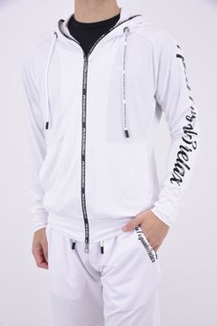 RASHGUARD SLEEVE LOGO HOODIE / ラッシュガード スリーブロゴ ジップアップフーディー ホワイト (3月~4月頃入荷予定)