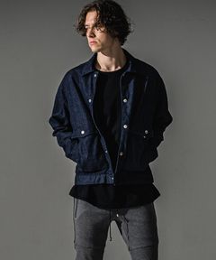 LDENIM AG flight jk / ダンガリー素材 デニムシャツジャケット (インディゴワンウォッシュ) (8月中旬入荷予定) ※オーダー締切:5月23日(土)17時