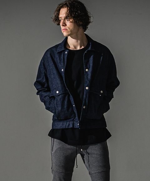 LDENIM AG flight jk / ダンガリー素材 デニムシャツジャケット (インディゴワンウォッシュ) (8月中旬入荷予定)