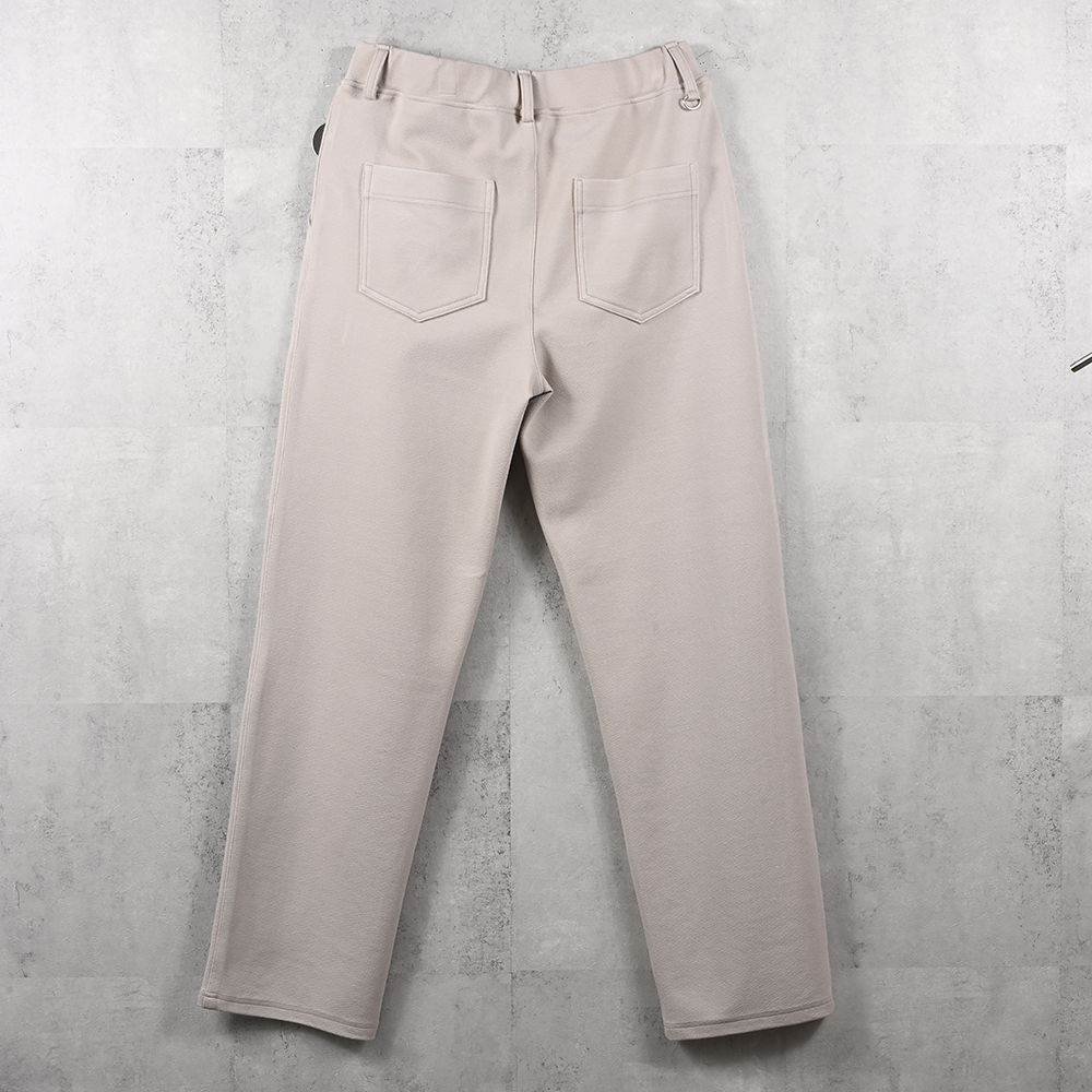 CHRIS EASY WIDE TUCK PANTS / ブリスターニット ワンタック イージーパンツ (ベージュ)（7月下旬入荷予定）※オーダー締切:5月23日(土)17時