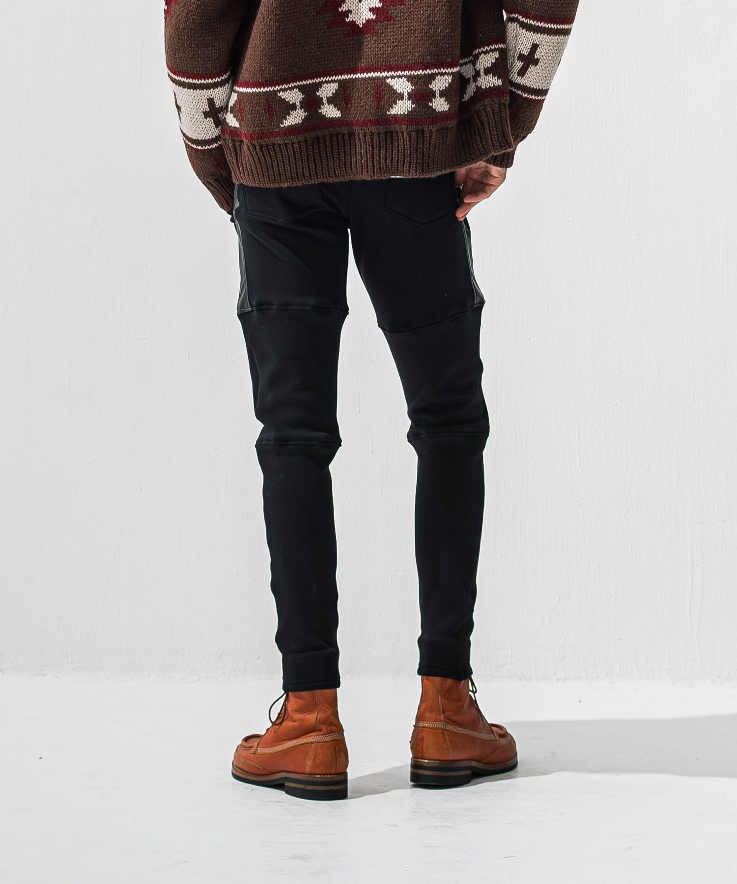 VELOURS FLEECE JT PT / 裏起毛 ベロアフリース ワンタックラインパンツ (ブラック) (11月中旬入荷予定) ※オーダー締切:9月7日(月)17時