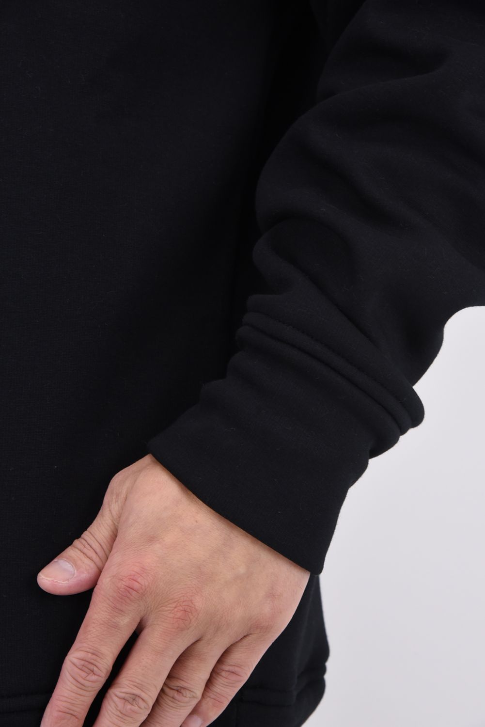 RC CHENILE VELOURS FLEECE DORP TRAINER / サガラ刺繍ワッペン 裏起毛 ルーズトレーナー ブラック