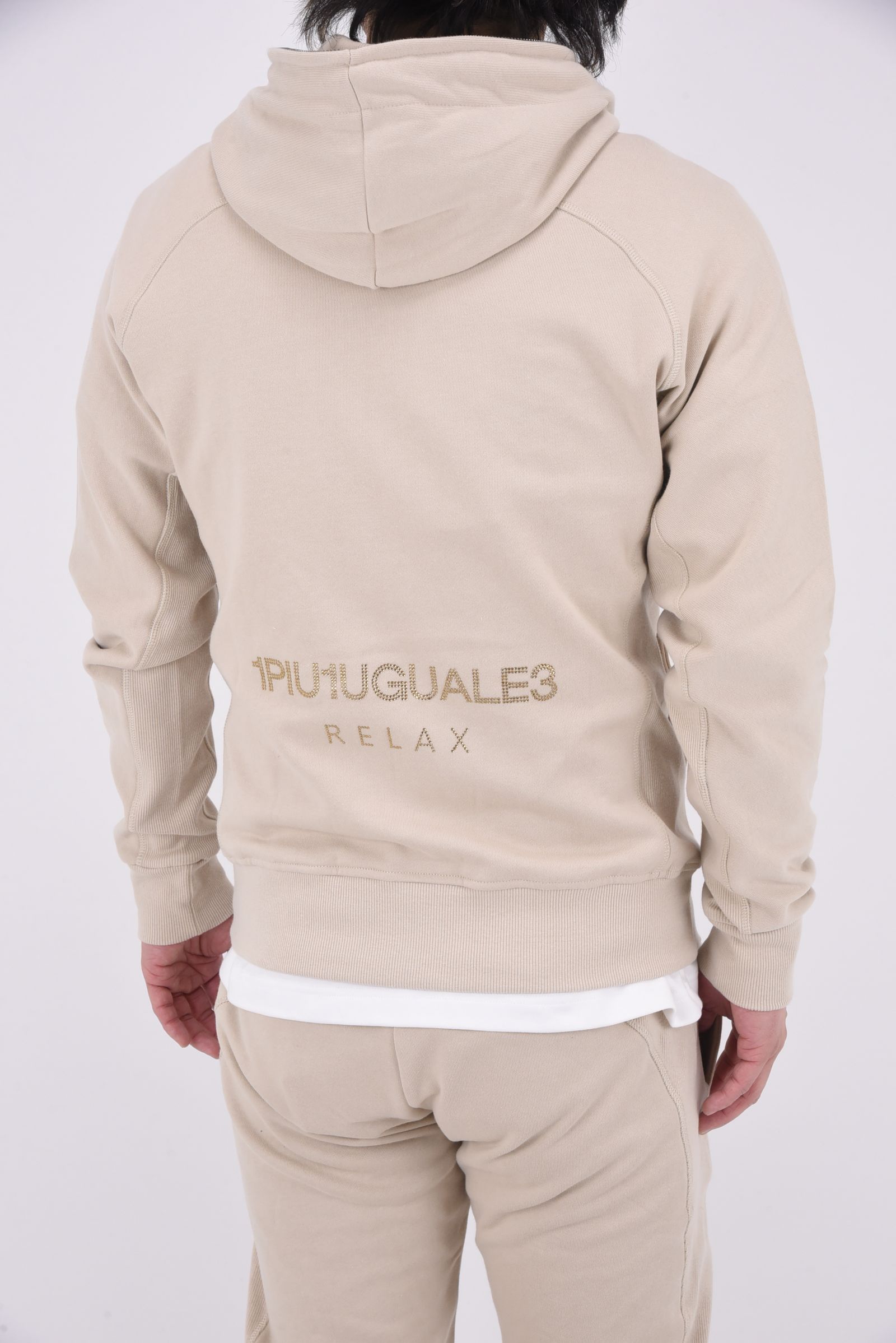 RHINESTONE LOGO HOODIE / ラインストーン ロゴ フーディ (ベージュ)