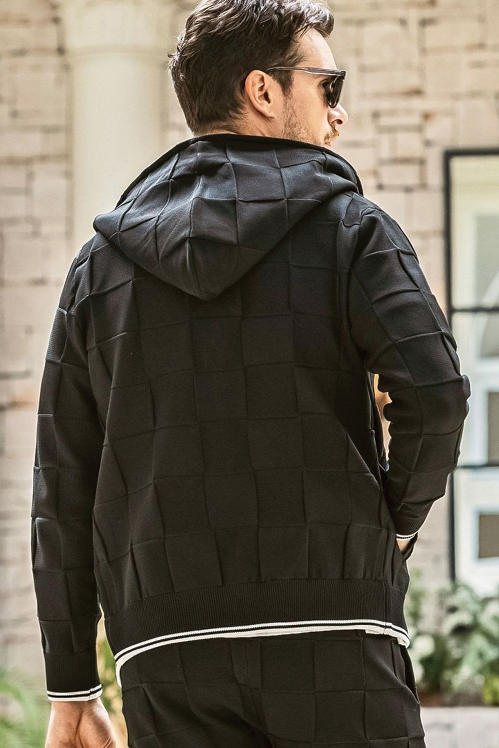 【26SS】 INTRECCIATO HOODIE / イントレチャート ジップパーカー (ブラック)