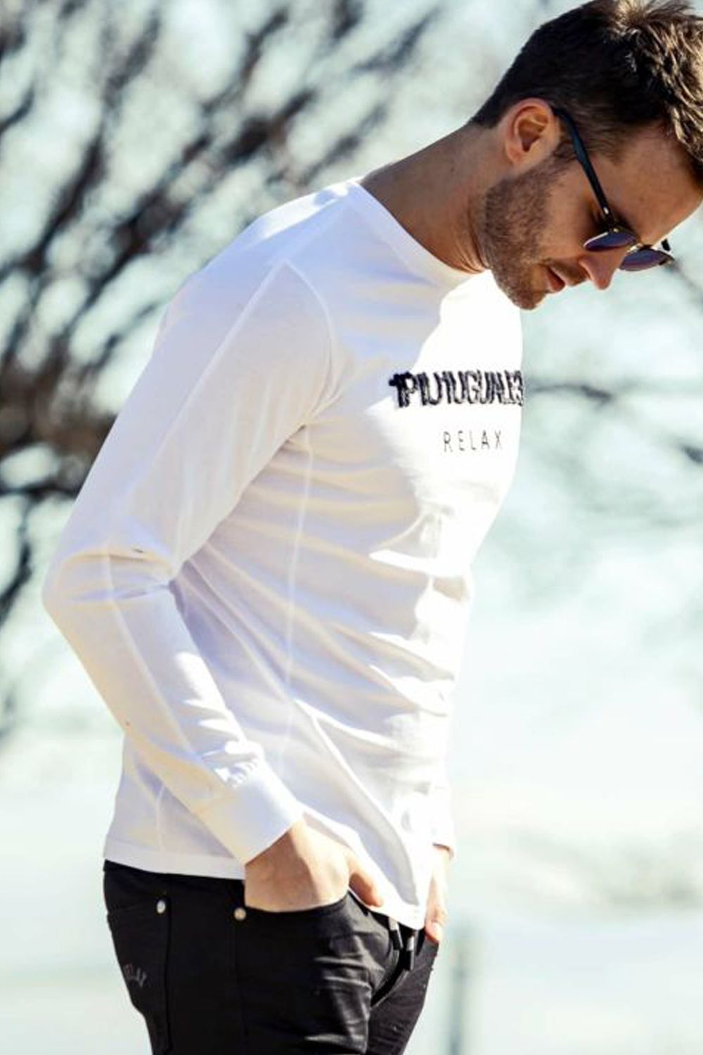 1PIU APPLIQUÉ LONG-SLEEVED T-SHIRT / ボアロゴ 刺繍 ロングTシャツ ホワイト