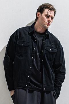 WESTAN JK / ヴィンテージダンガリー生地 ウエスタンシャツジャケット (ブラック) (3月中旬入荷予定) ※オーダー締切12/13(土)17:00