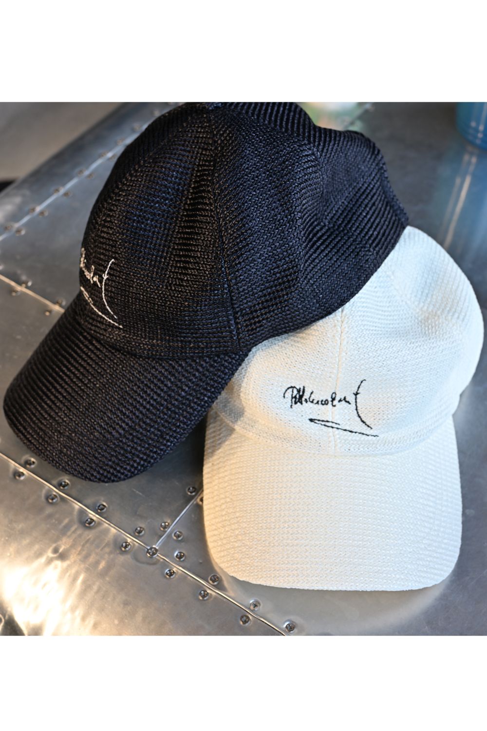 SIGN STRAW MESH CAP / サイン刺繍 ストローメッシュキャップ (ブラック) (3月上旬入荷予定) ※オーダー締切12/13(土)17:00