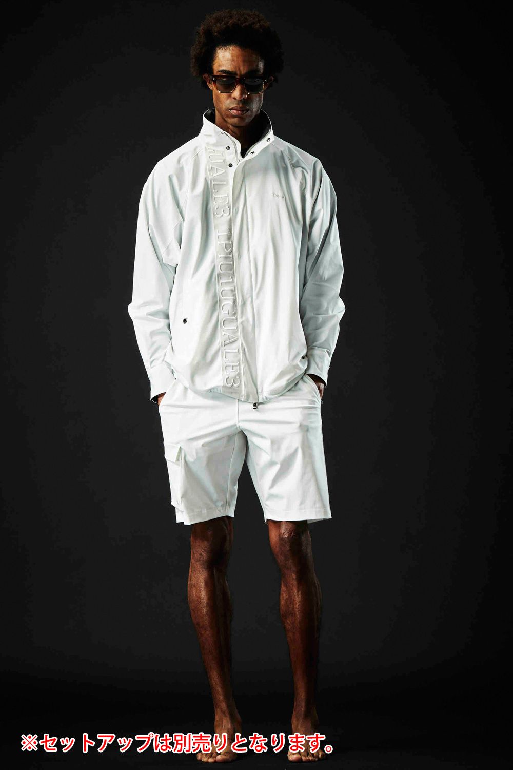 113SPORT PREMIUM COMPACT STRETCH ONESIDE CARGO SHORTS / プレミアム コンパクト ストレッチ サイドロゴ カーゴ ショートパンツ ホワイト