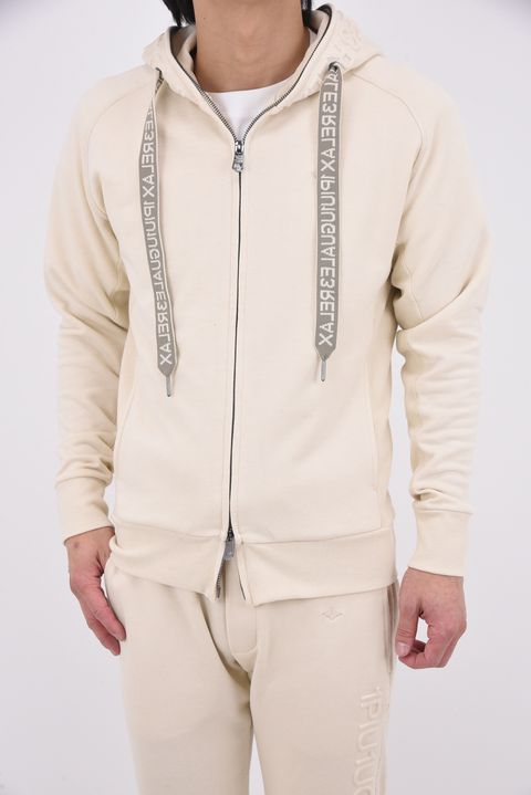 【26SS】 HOOD EMBOSSED LOGO HOODIE / エンボスロゴ ジップパーカー (ベージュ)