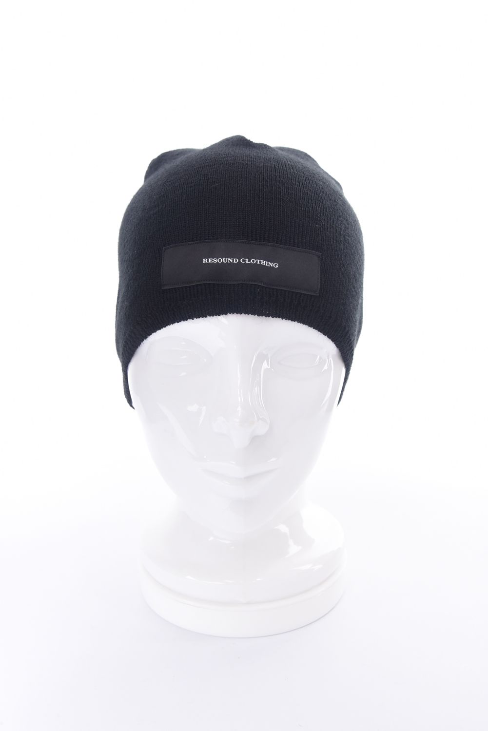 WOOL KNIT CAP / ウール ニットキャップ タグ (ブラック)