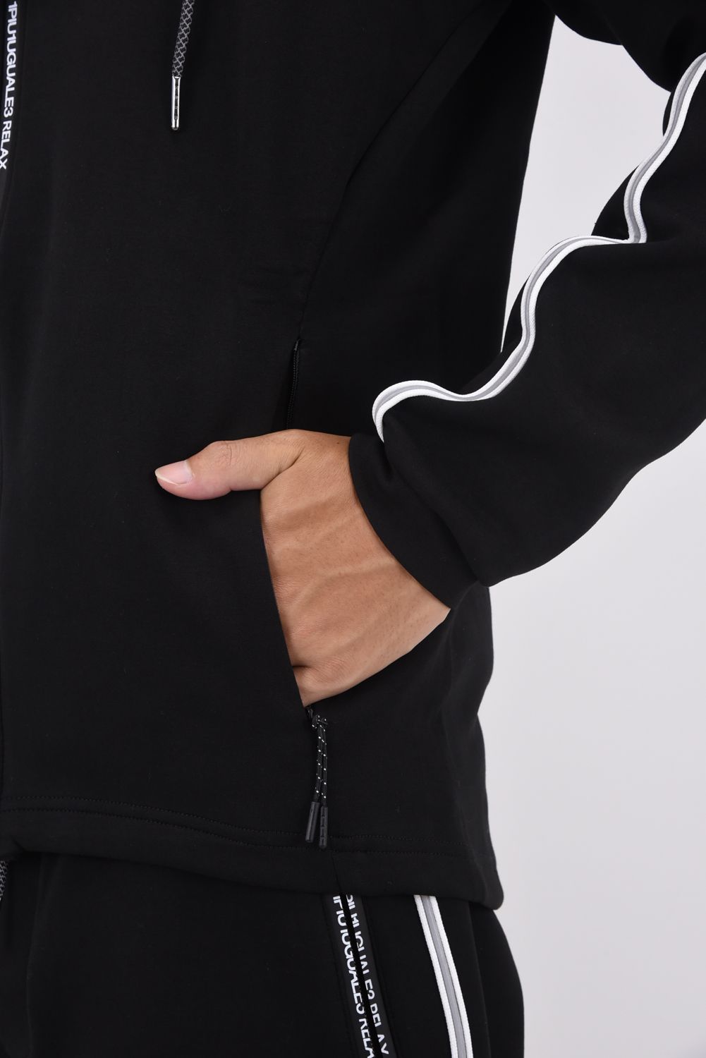 1PIU1UGUALE3 RELAX - PIPING LINE HOODIE / パイピング ライン