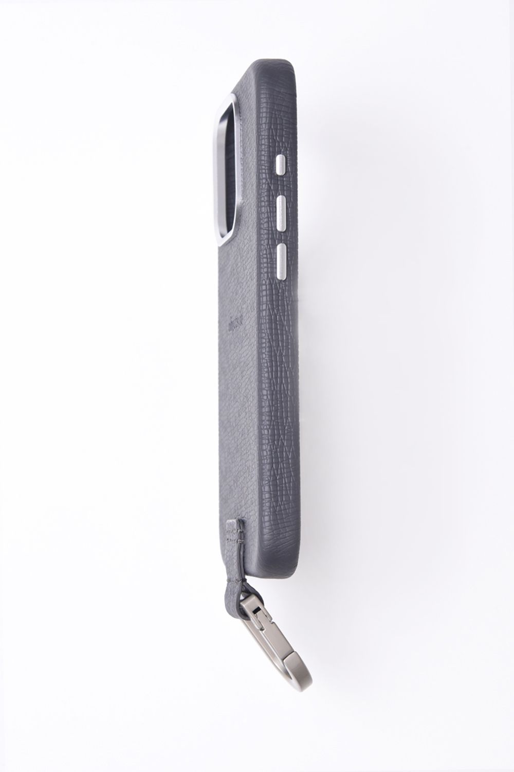 CARABINER-CASE / カラビナ付 iPhone レザーケース (グレー)
