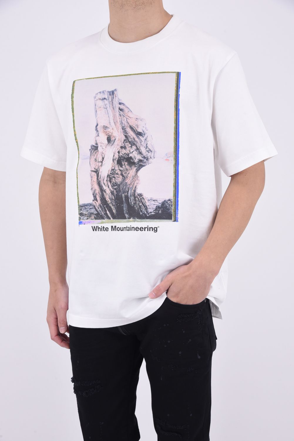 "WANAKA" PHOTO T-SHIRT / フォトプリント レギュラーシルエット クルーネック 半袖 Tシャツ ホワイト