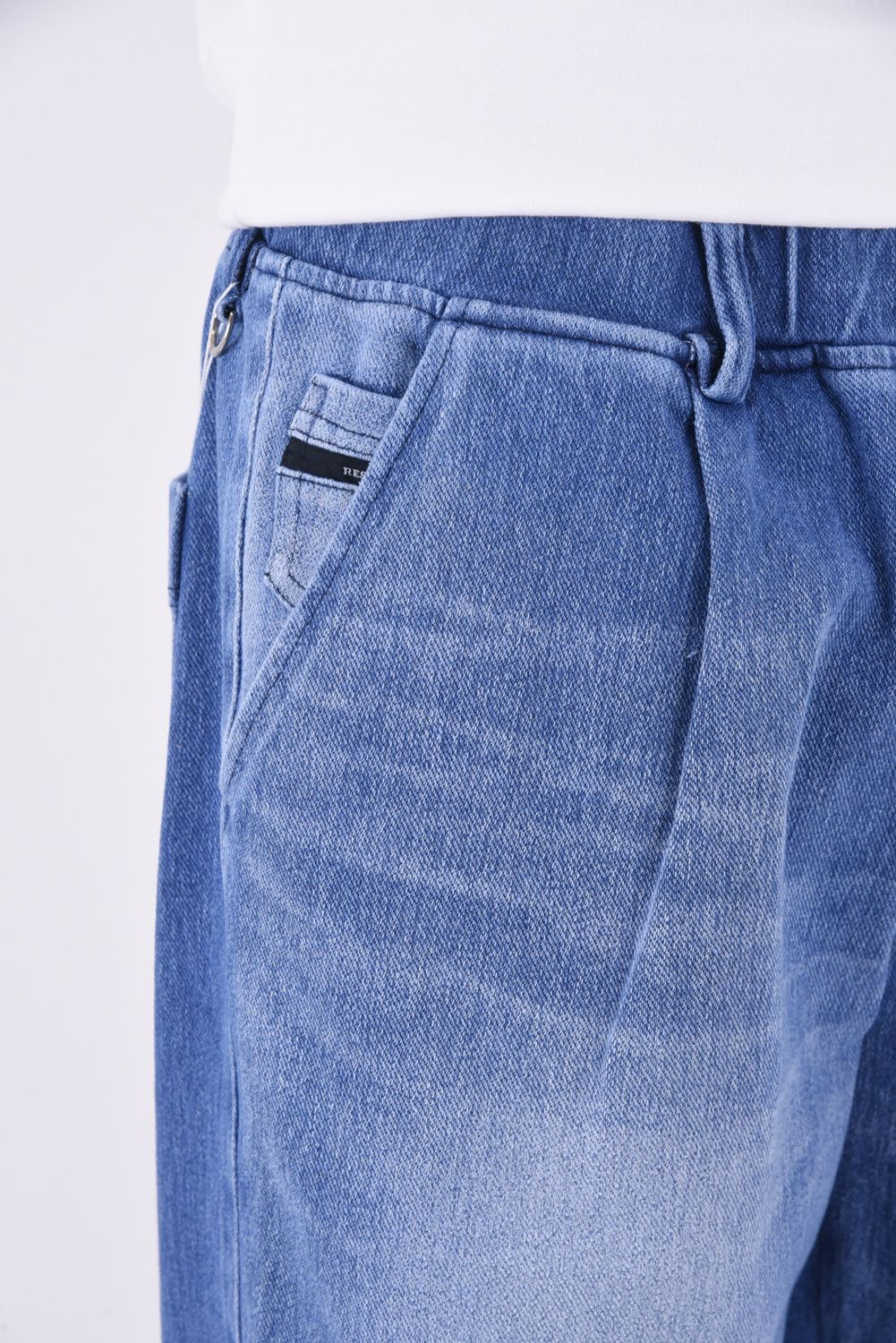 EX DENIM JERSEY WIDE PT / スラックス型 ワイドシルエットジャージーンズ ライトインディゴ