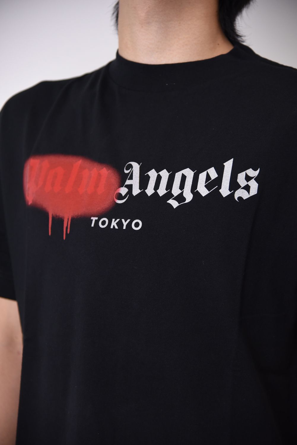 XL モンクレール x パームエンジェルス ラメプリント Tシャツ 黒 新品 