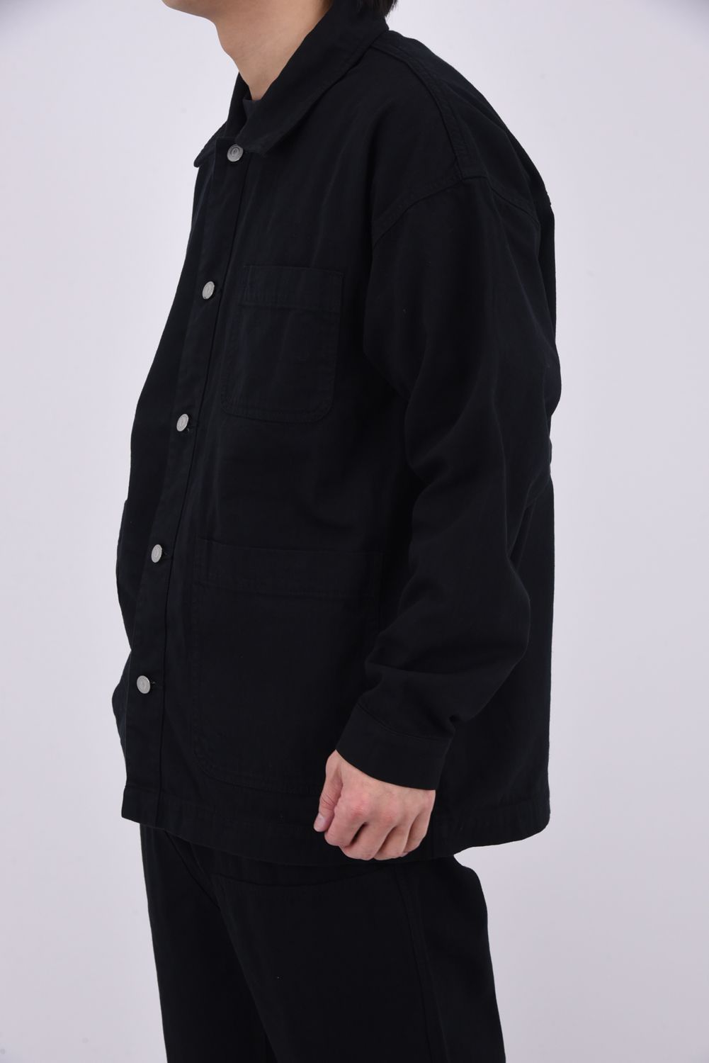 【26SS 39th】 RC COVER ALL / ライトデニム カバーオールジャケット (ブラック)