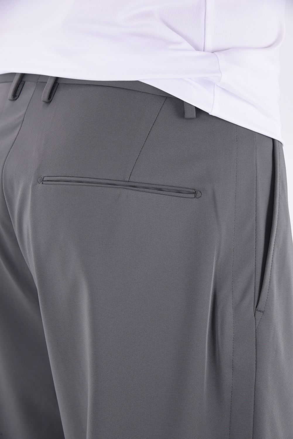 1OUT-PLEATS PANTS - STRETCH JERSEY / ポリエステルジャージー 1アウトプリーツ スラックス グレー