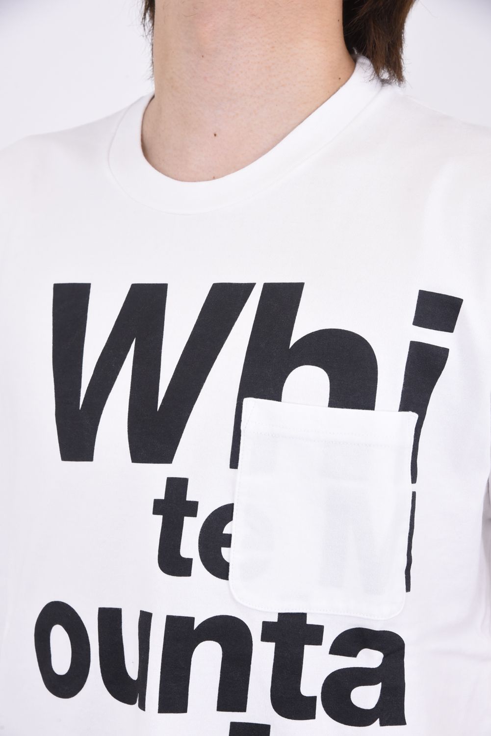 WM LINE CHANGE LOGO PRINTED T-SHIRT / チェンジ ロゴ プリント クルーネック Tシャツ ホワイト