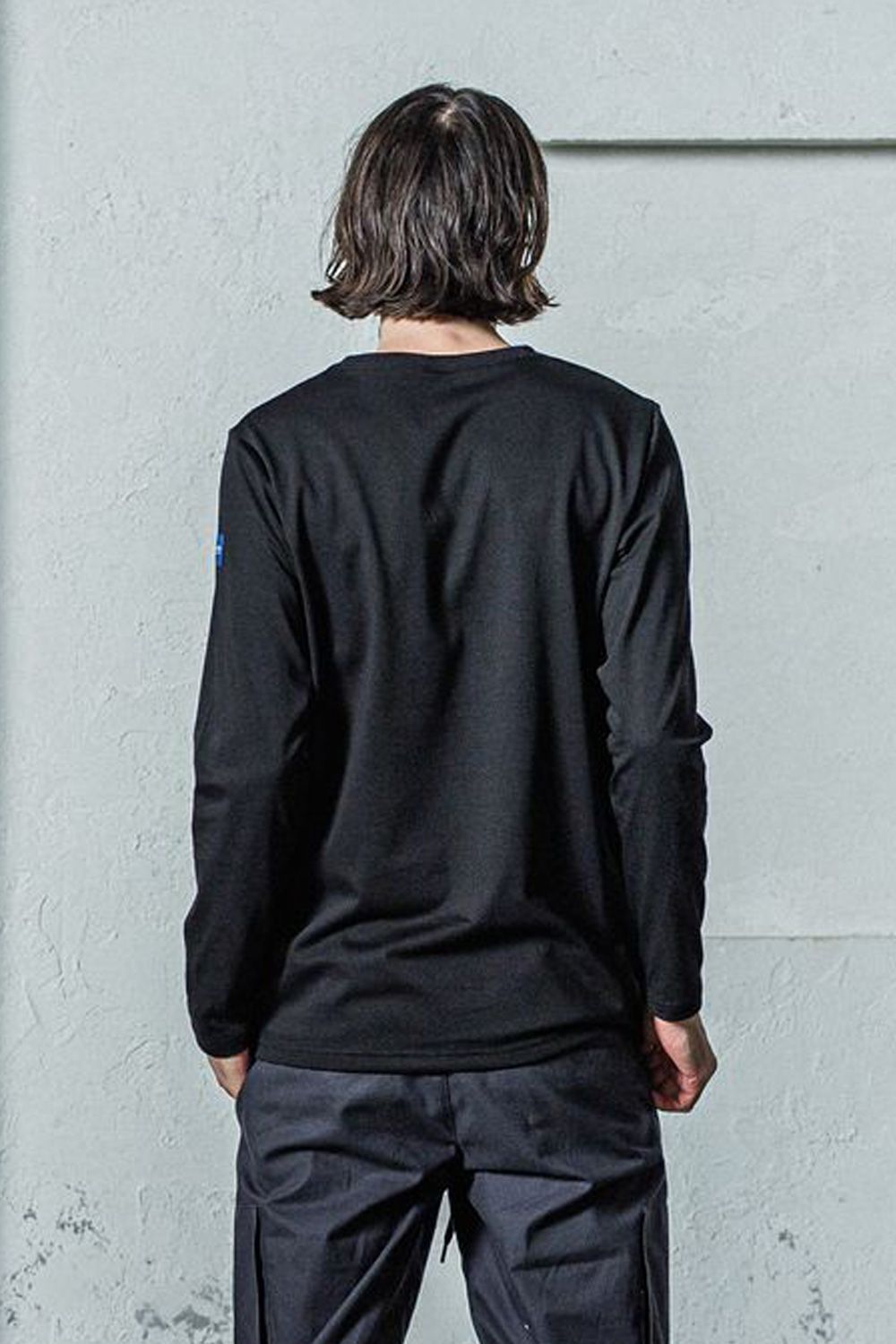 NSNF LONG SLEAVE TEE / ロゴプリント オーガニックコットン ロングスリーブ Tシャツ ブラック