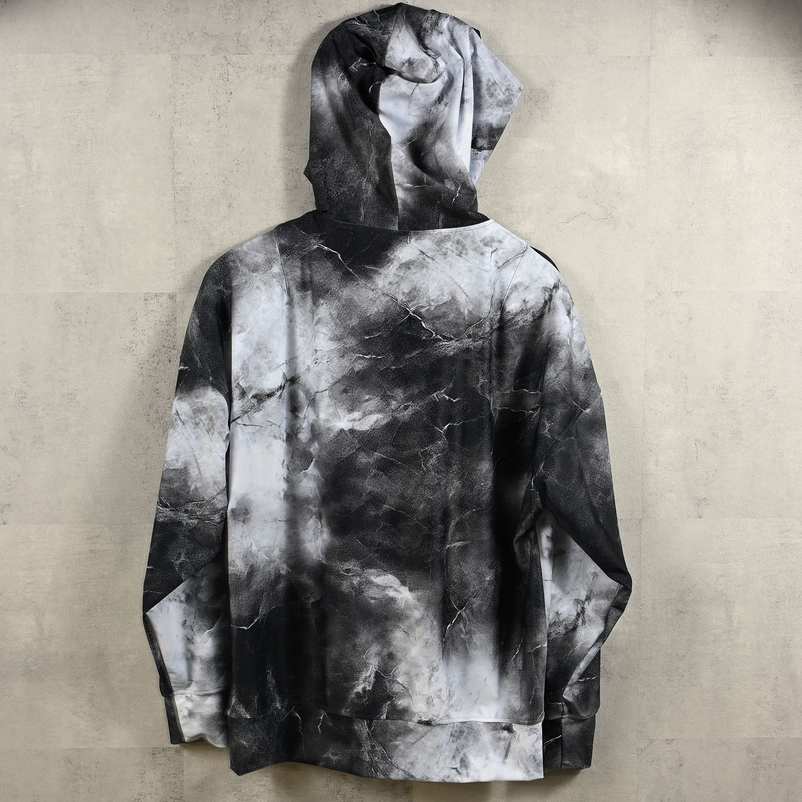 RUSH  OVER  ZIPUP HOODIE / ラッシュオーバー ジップアップパーカー マーブルブラック