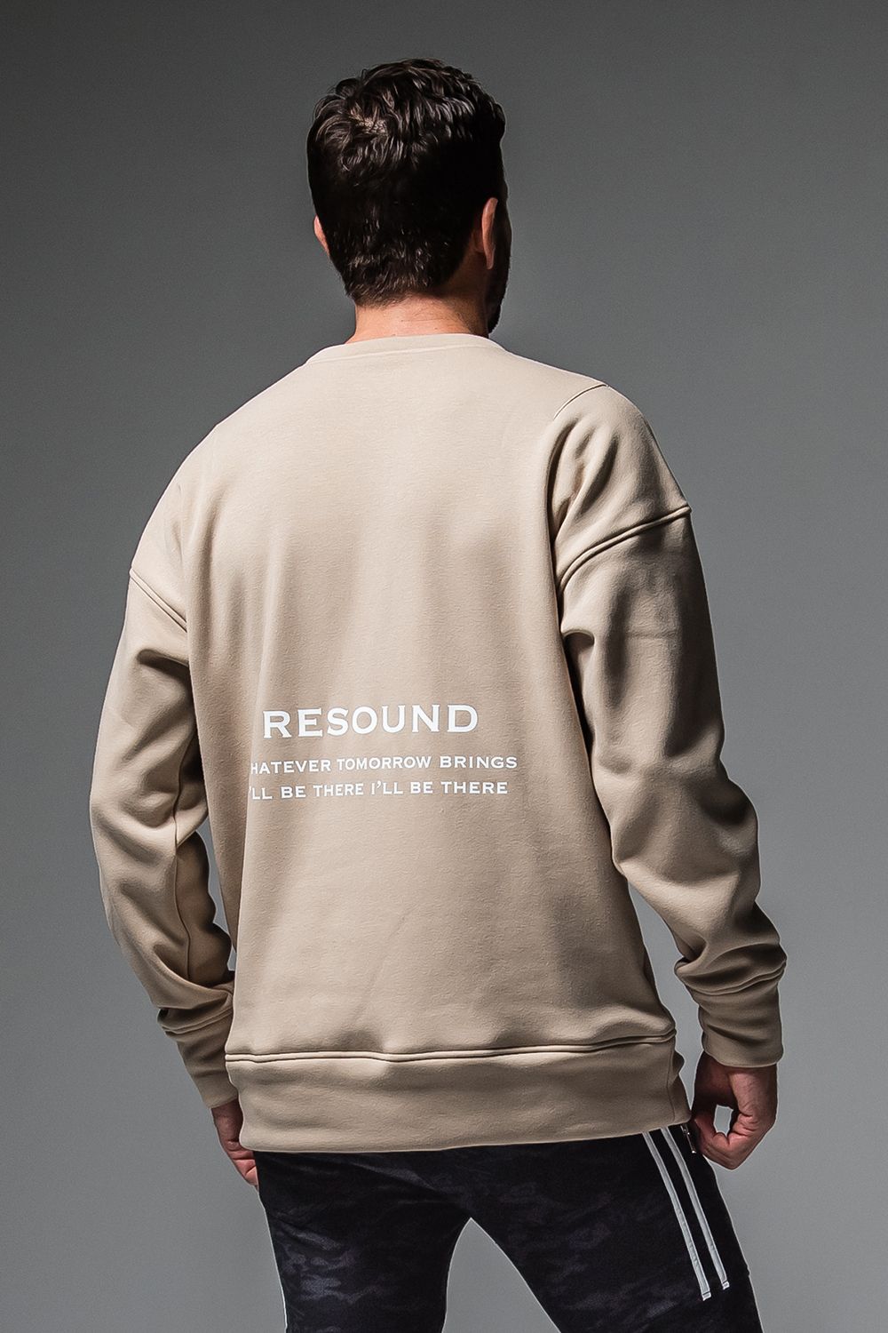 RESOUND CLOTHING - ID BACKROGO VELOURS FLEECE DROP TRAINER