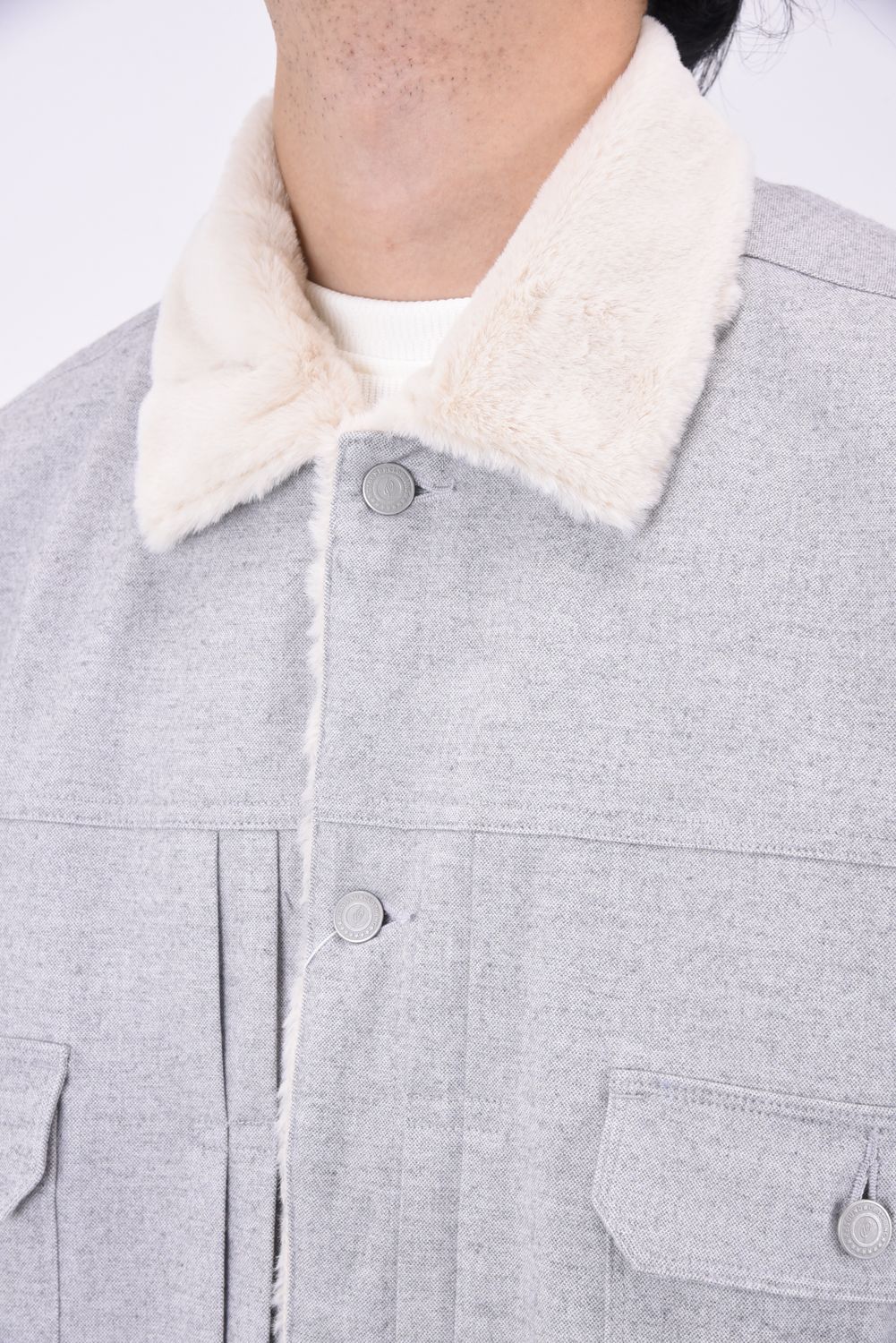 【STAFF RECOMMENDED ITEM】 FUR OVER 2ND G / オーバーサイズ エコファー Gジャン グレー