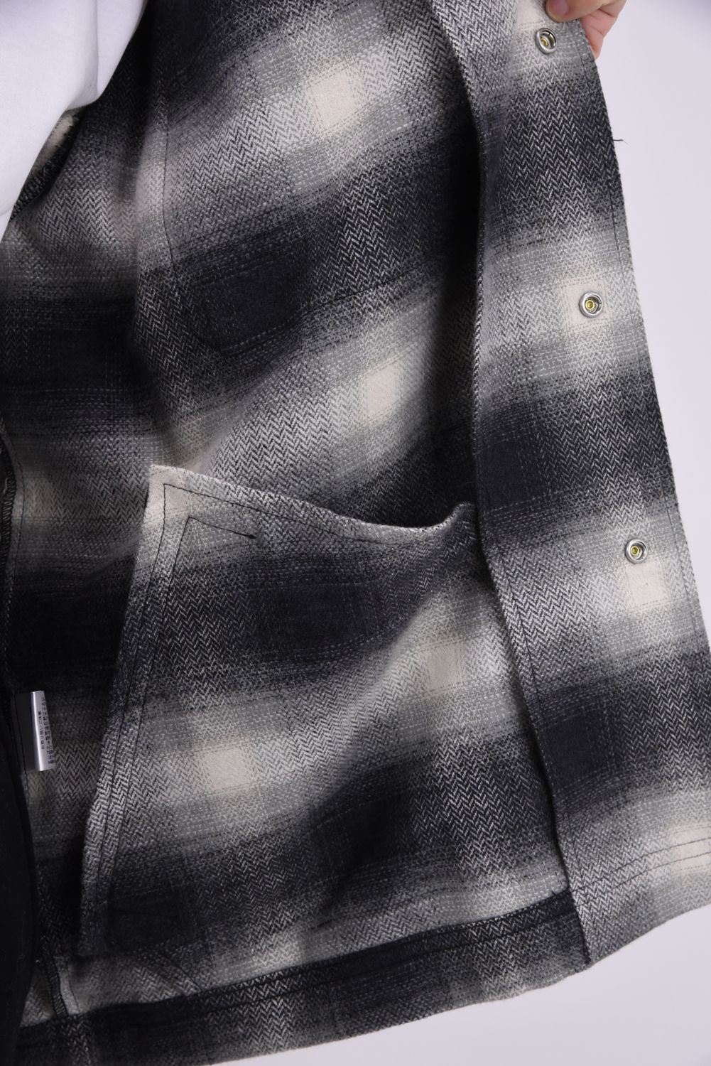 flannel check JK  / オンブレチェック ネルシャツジャケット (ブラック)