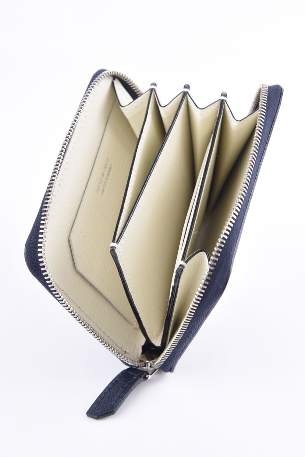 ROUND ZIP MINI WALLET / LA393GT ラウンドジップ ミニウォレット ネイビー / ホワイト