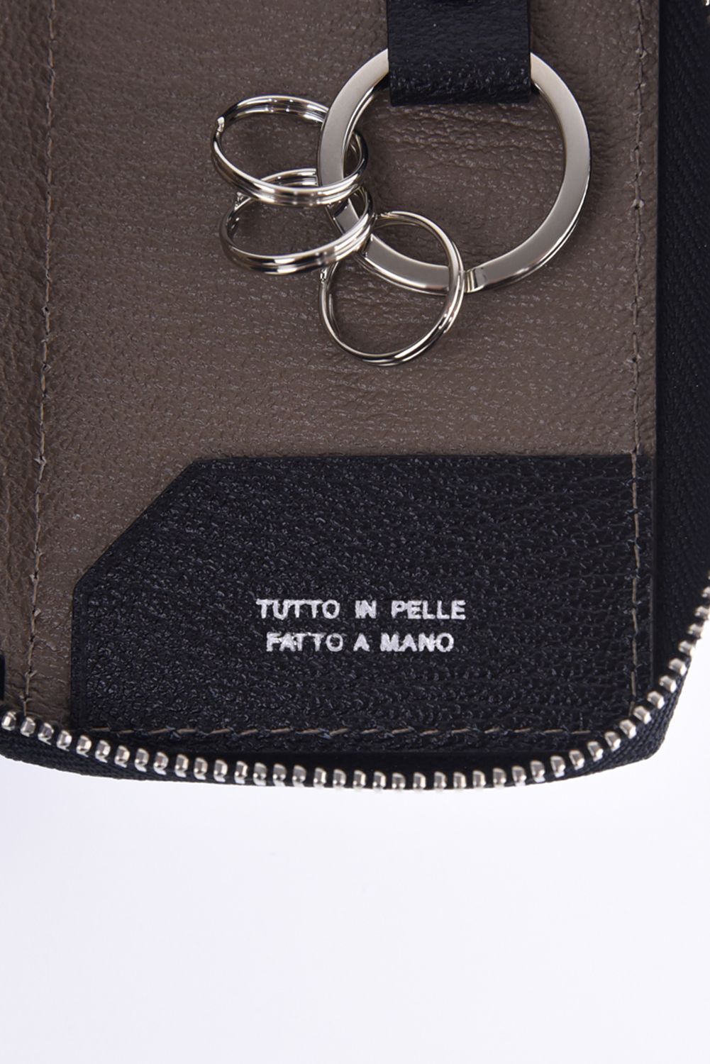 【残り1点】 SMART W KEY CASE / LA122GT ゴートレザー スマートWキーケース ブラック / グレー