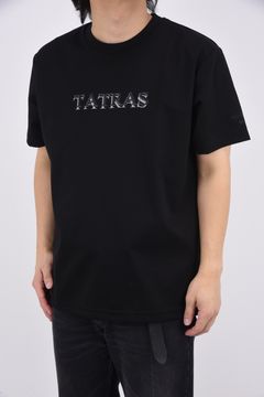 RISTEN (リステン) / 刺繍風ブランドロゴ クルーネック Tシャツ ブラック