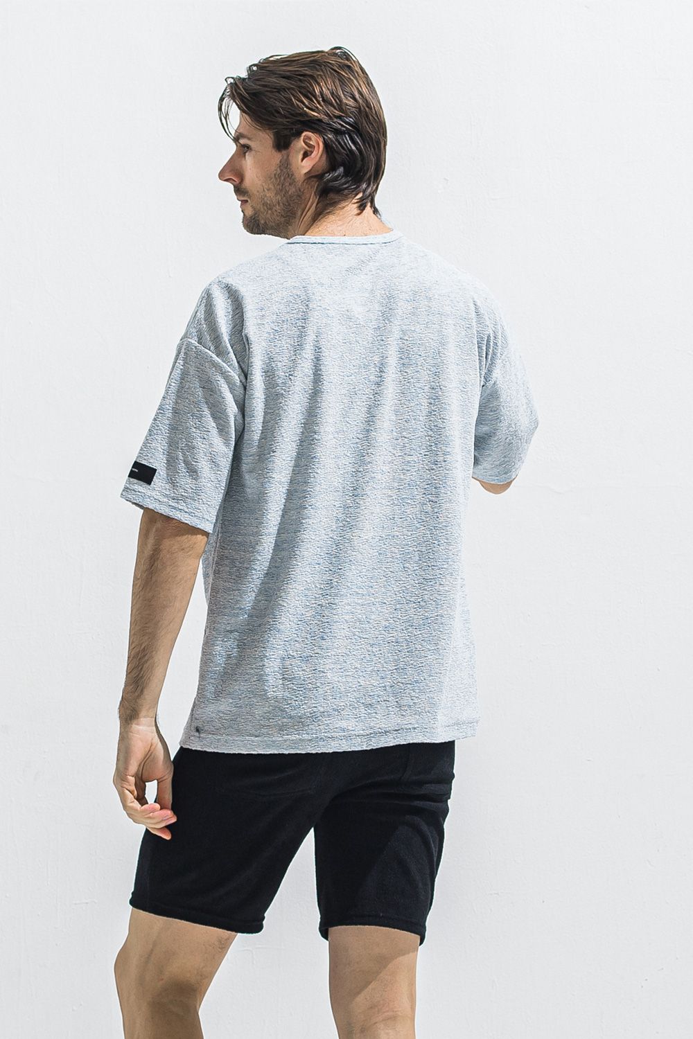 PILE OVER TEE / パイル オーバーサイズ Tシャツ （サックス） (4月中旬入荷予定) ※オーダー締切:2月15日(日)18時