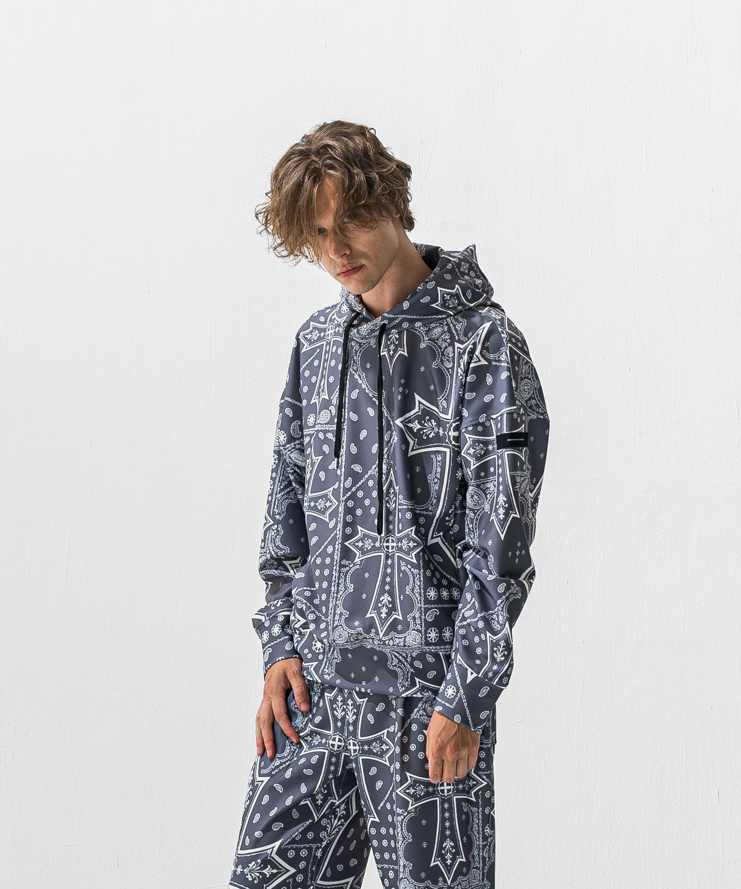OVER HOODIE / トリコット オーバーパーカー (クロスグレー) (1月上旬入荷予定) ※オーダー締切:9月7日(月)17時
