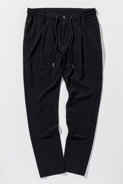 【26SS】 GLEN CHECK NYLON SLACKS / グレンチェック イージースラックス (チャコール/ブラック) (2月上旬入荷予定)