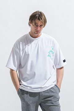 RC RUSH OVER TEE / ロゴ ラッシュガード オーバーサイズ Tシャツ （ホワイト/ブルーグリーン） (6月上旬入荷予定) ※オーダー締切:2月15日(日)18時