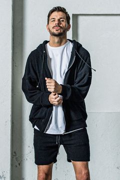 MOLE YARN PILE ZIP LOOSE HOODIE / モールパイル オーバーサイズ ジップアップパーカー ブラック
