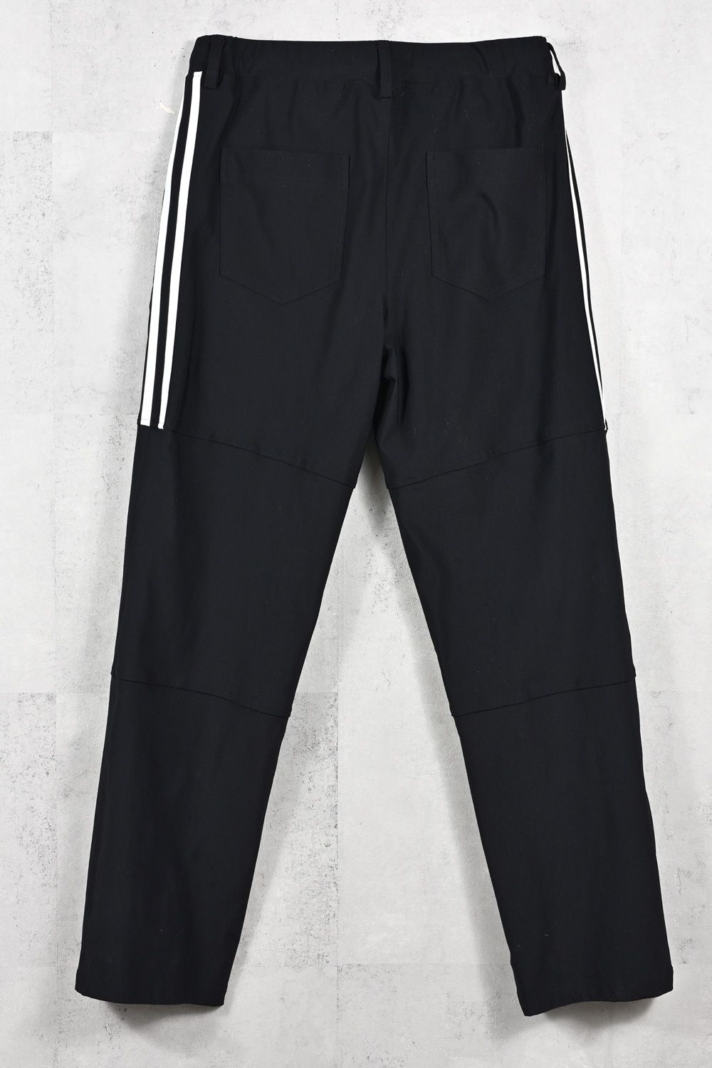 Johnson LINE WIDE PT / 360°ストレッチ ワイドシルエット ジョンソンラインパンツ (ブラック/ホワイト) (1月末入荷予定)