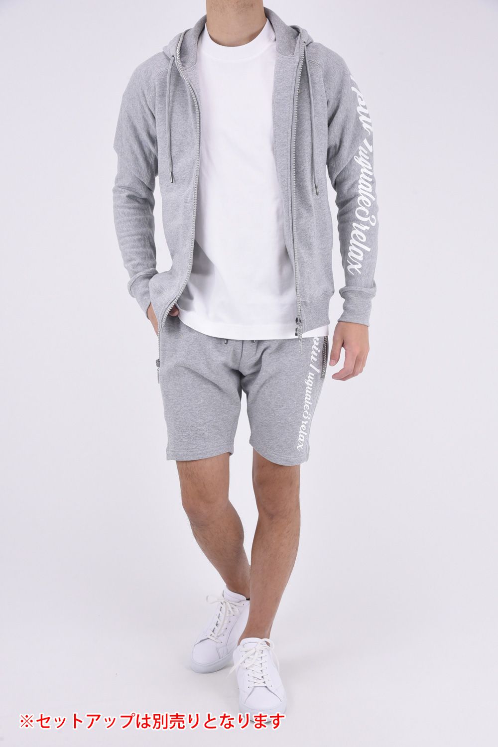 GLITTER ZIP HOODIE / グリッターロゴ ジップパーカー トップグレー