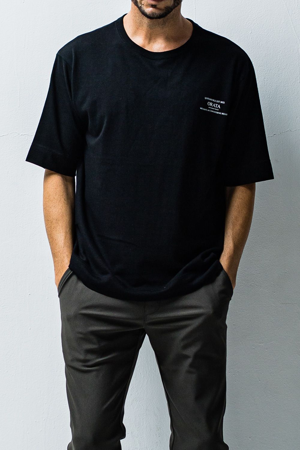 vintage crew T / メッセージロゴ クルーネック Tシャツ ブラック
