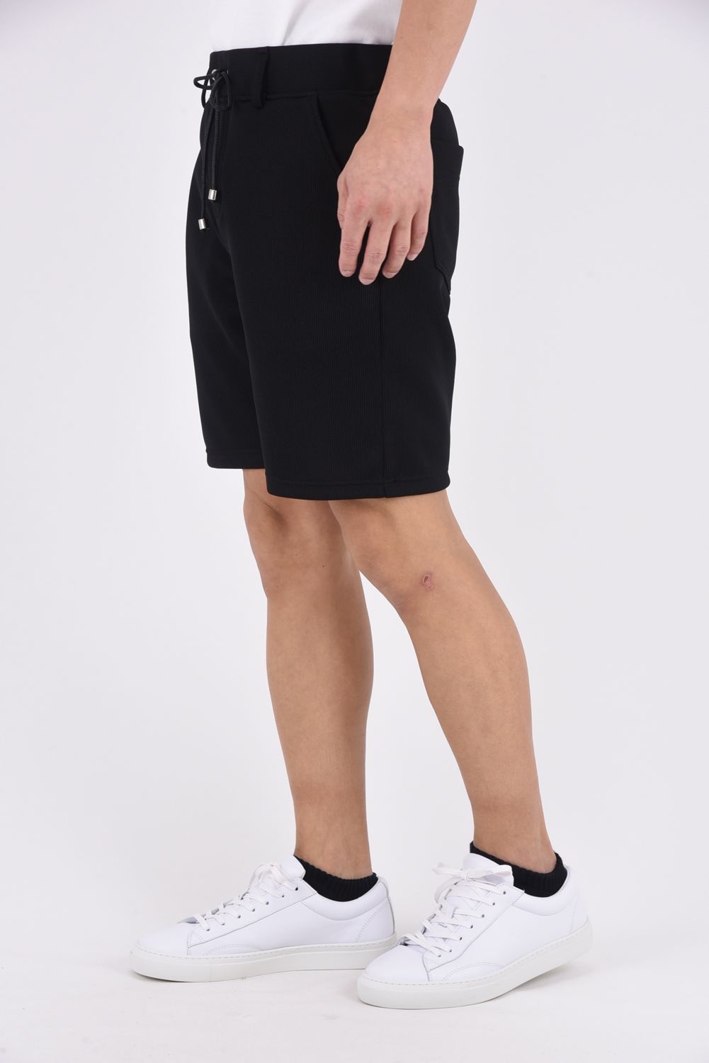 AZE SHORTS / 畦編みニット ショートパンツ (ブラック)