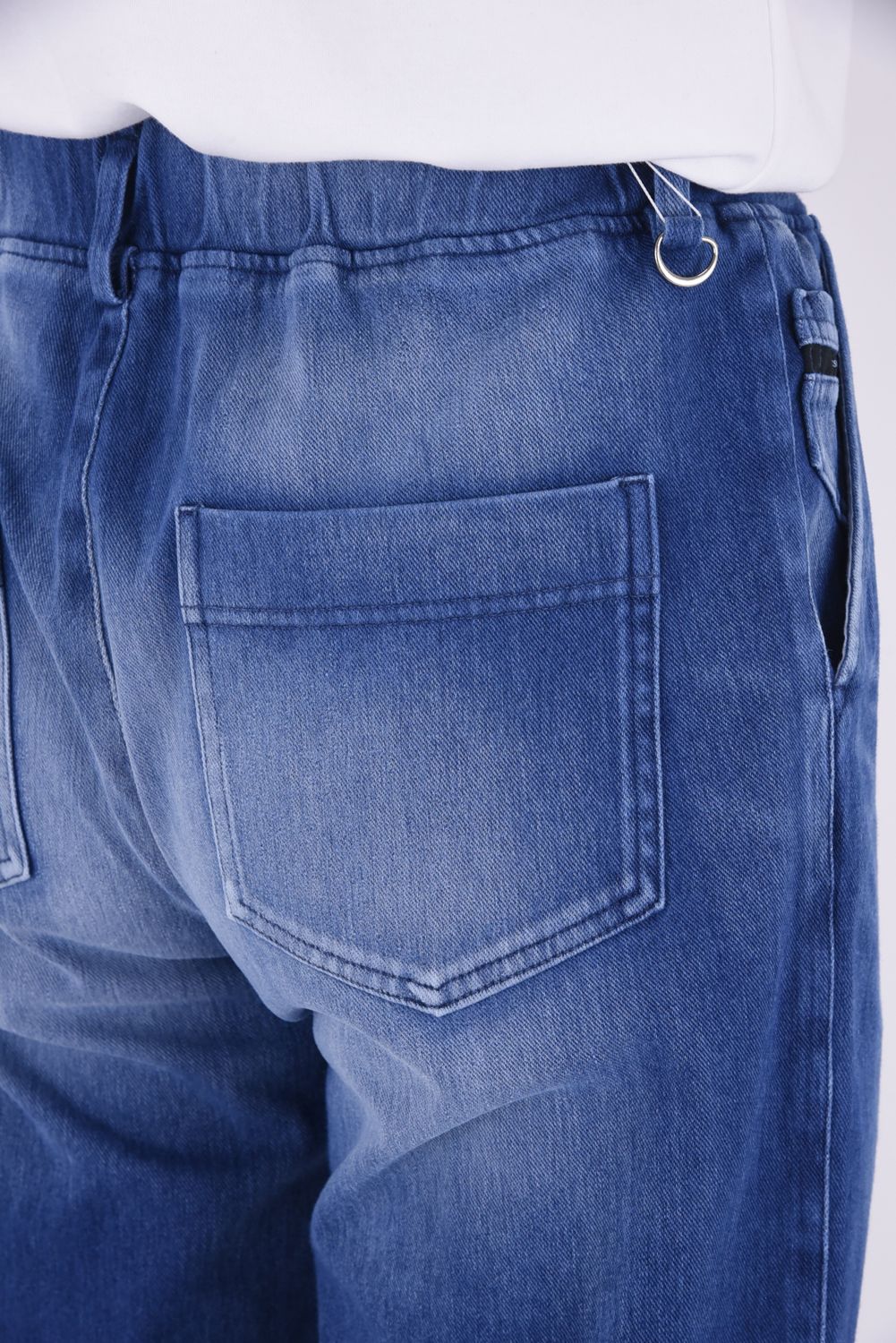 DENIM JERSEY WIDE PT / ジャージデニム セミワイド ワンタック スラックス型イージーパンツ ダークインディゴ