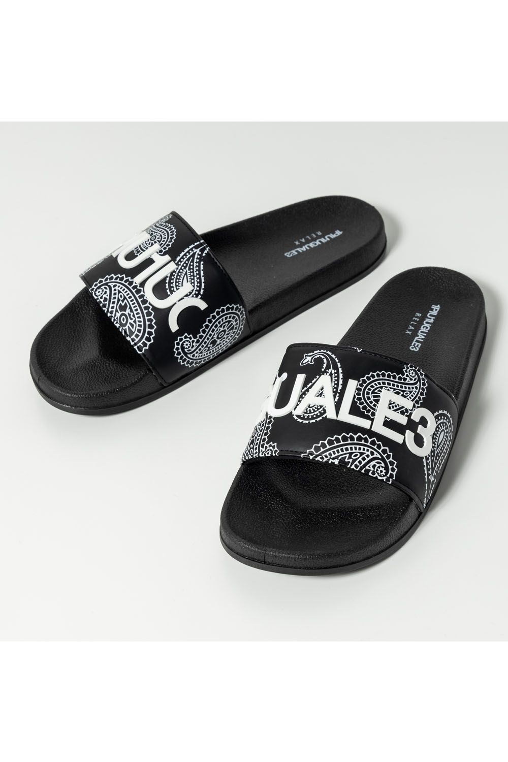 国内発送【1PIU1UGUALE3 RELAX】ペイズリーシャワーサンダル 1PIU1UGUALE3 RELAX - PAISLEY SANDALS / ロゴ ペイズリー柄