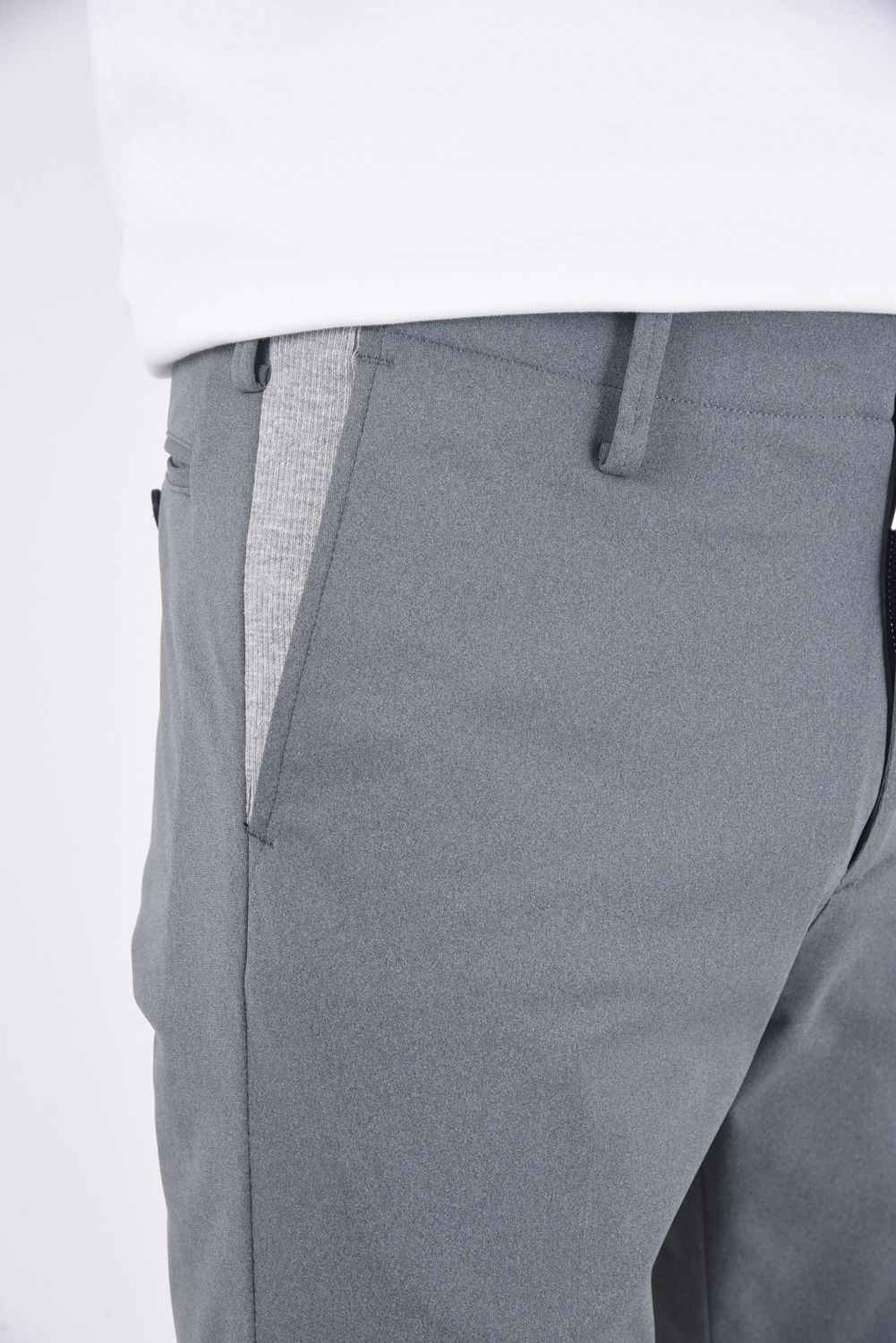 RIB SLACKS / 定番 リブ スラックスパンツ グレー