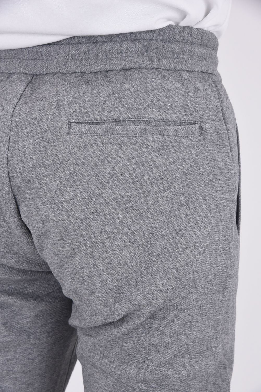 COLLARLESS CUT AND SEW PANTS / 鹿の子ニットスラックス グレー
