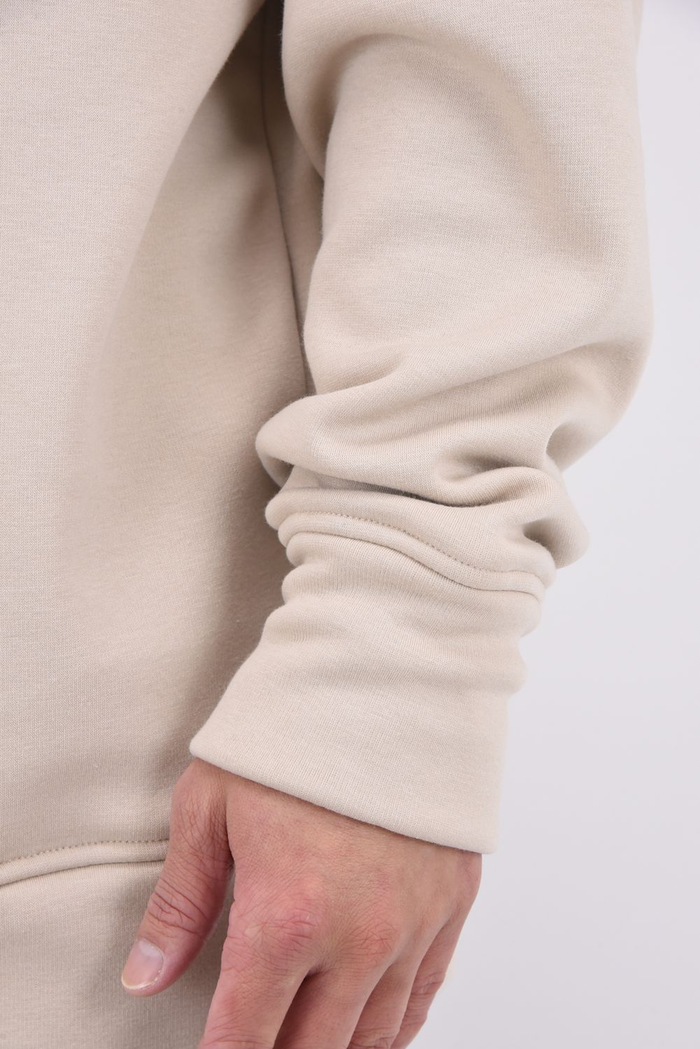 VELOURS FLEECE DORP TRAINER / アイコンロゴ 裏起毛 ルーズトレーナー ベージュ