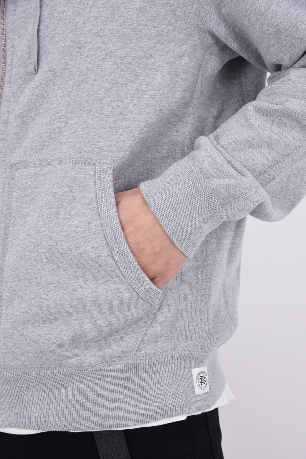 【国内正規品】【STANDARD FIT】 MIDWEIGHT TERRY ZIP HOODIE / ミッドウェイトテリー フルジップパーカー (ヘザーグレー)