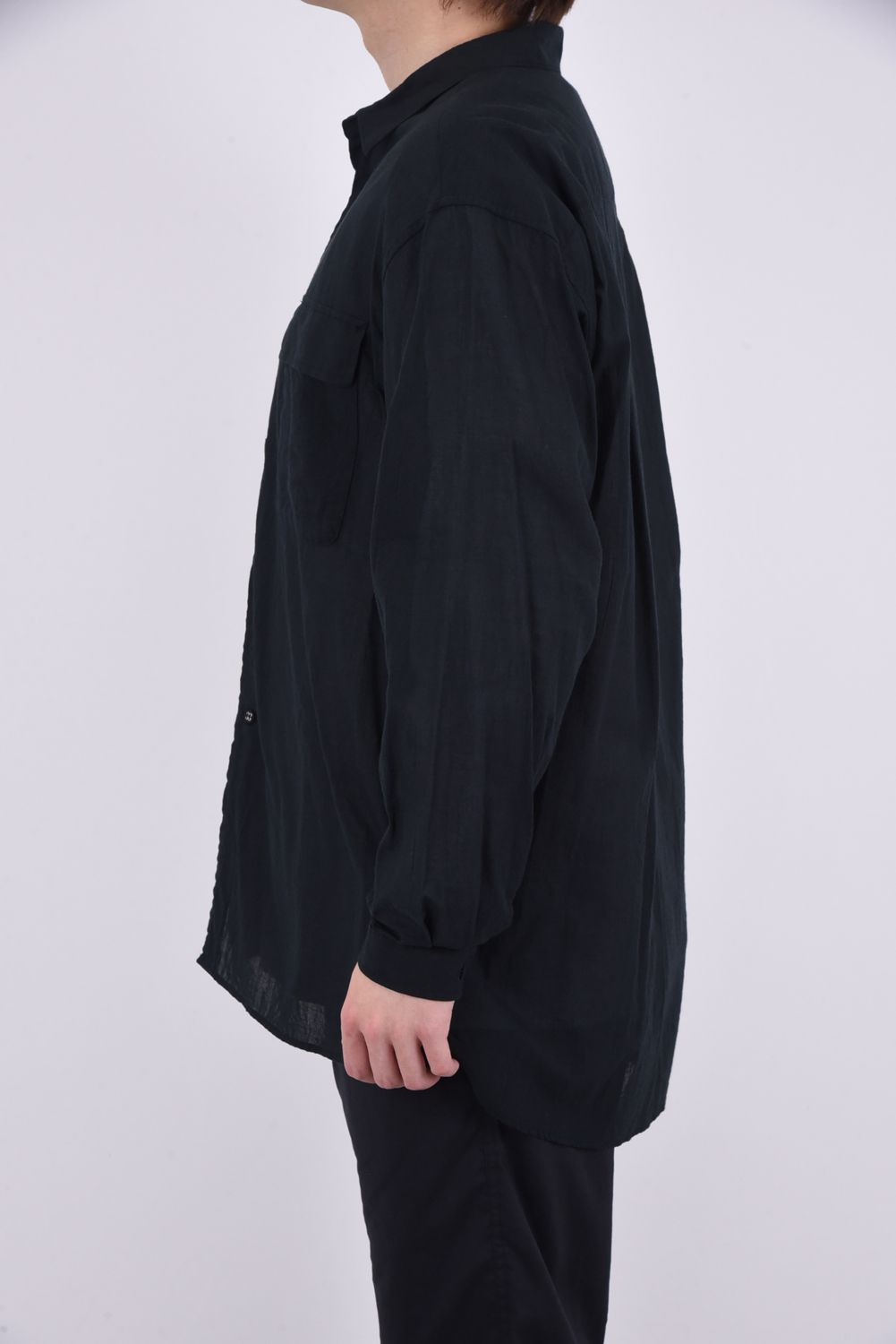 LONG SLEEVES SHIRT / コットン ロングスリーブシャツ ブラック