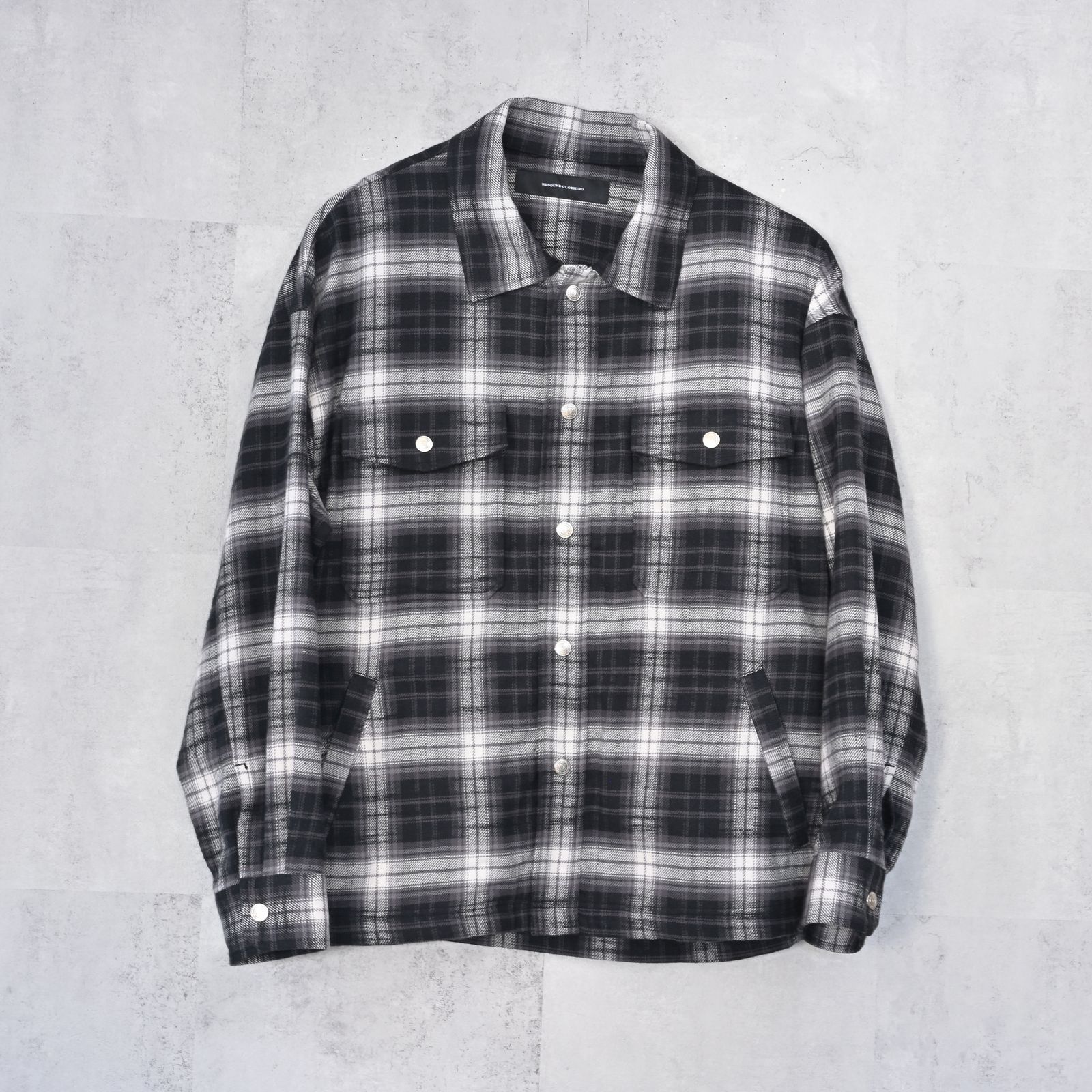 old slabl check  JK  / スラブチェック柄 オーバジーサイズ ヴィンテーネルジャケット (ブラック) (12月末入荷予定) ※オーダー締切:9月7日(月)17時